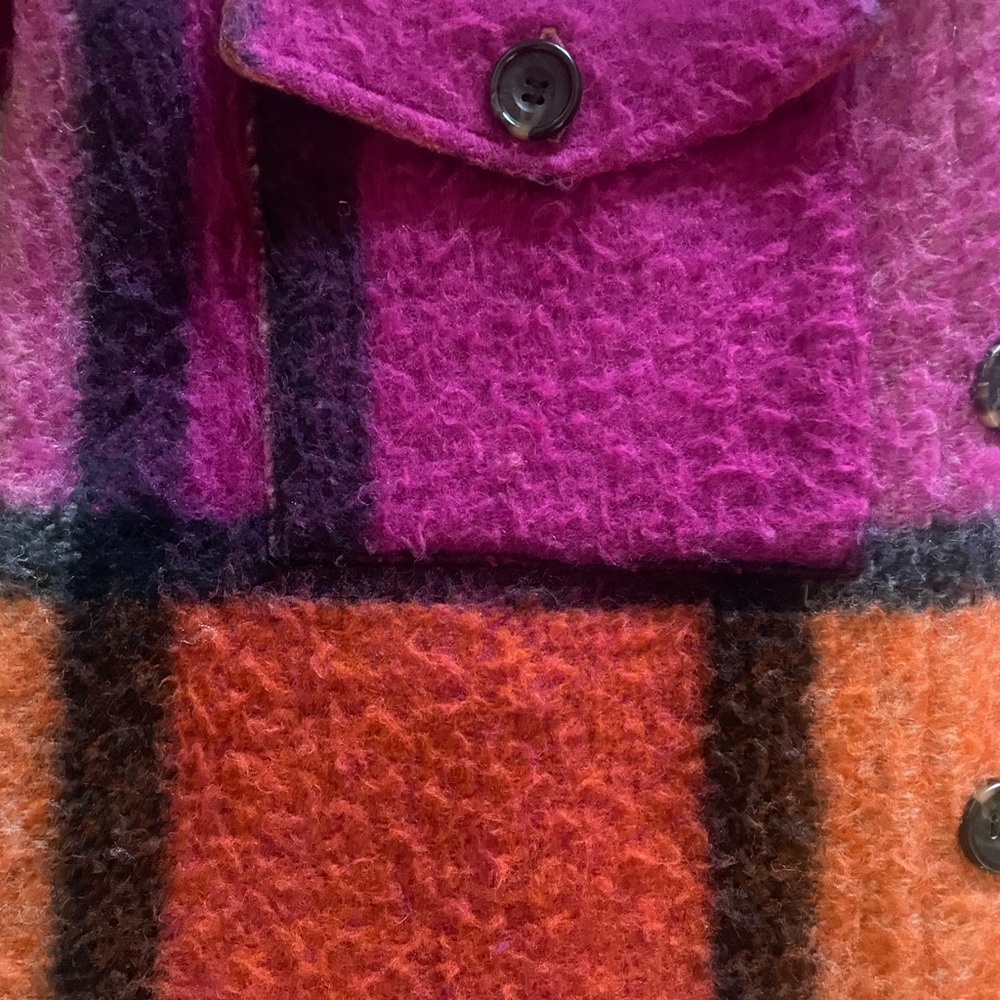 Electric & Rose Scout Jacket in Plaid Magenta/Orange/Smoke Sz Small - Picture 4 of 6